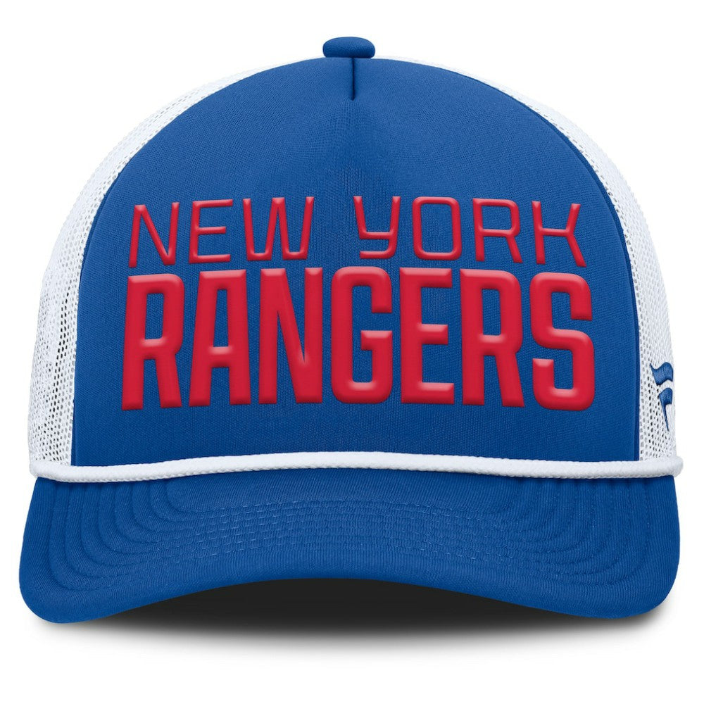 New York Rangers Fanatics Heritage Dutch A-Frame Trucker Adjustable Hat - Blue/White | Fanatics online