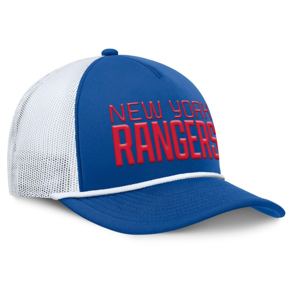 New York Rangers Fanatics Heritage Dutch A-Frame Trucker Adjustable Hat - Blue/White | Fanatics online