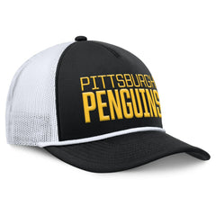 Pittsburgh Penguins Fanatics Heritage Dutch A-Frame Trucker Adjustable Hat - Black/White | Fanatics sale