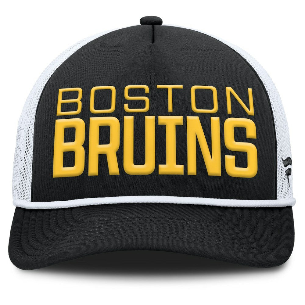 Boston Bruins Fanatics Heritage Dutch A-Frame Trucker Adjustable Hat - Black/White | Fanatics online