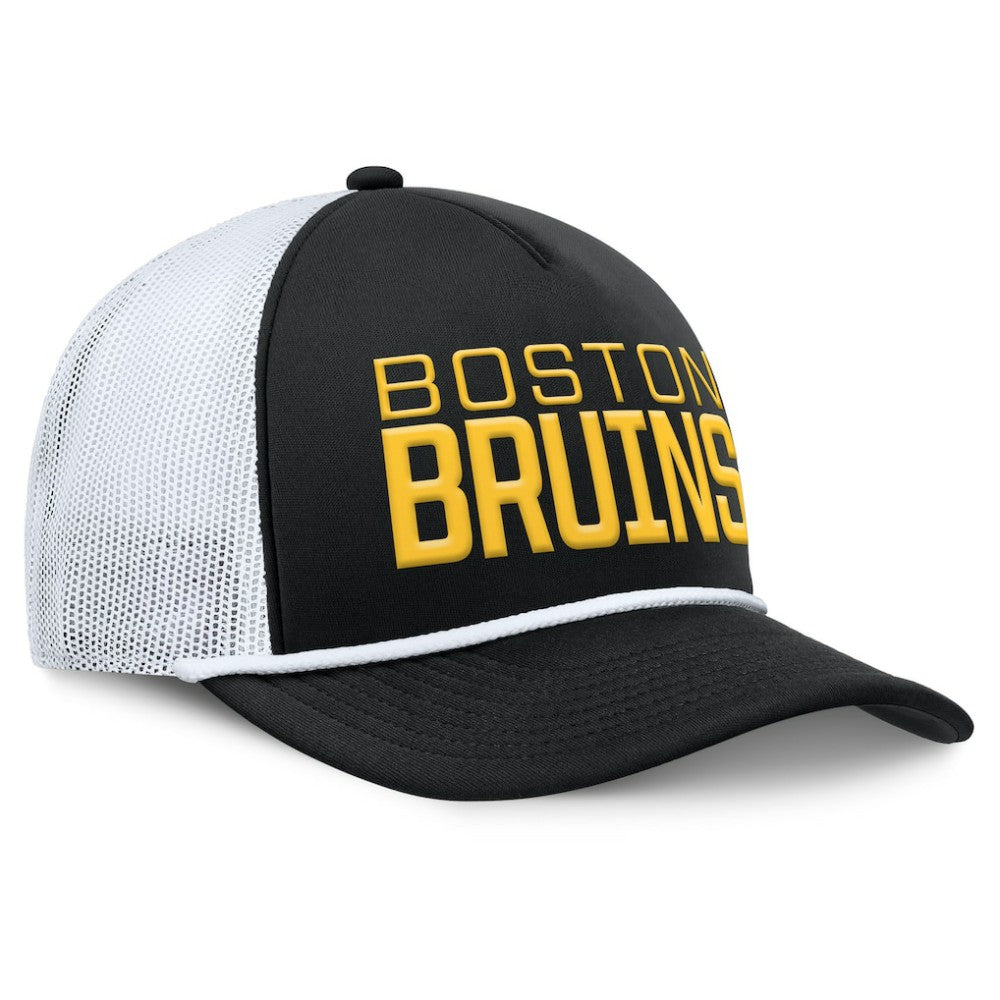 Boston Bruins Fanatics Heritage Dutch A-Frame Trucker Adjustable Hat - Black/White | Fanatics online