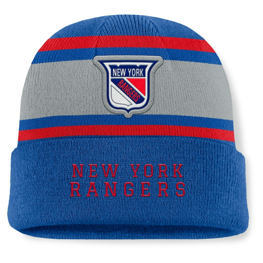New York Rangers Fanatics Heritage Varsity Cuffed Knit Hat - Blue | Fanatics on sale