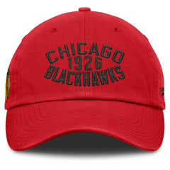 Chicago Blackhawks Fanatics Fundamentals Archer Adjustable Hat - Red | Fanatics online