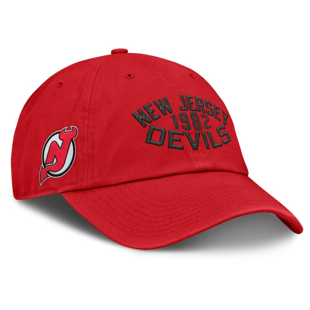 New Jersey Devils Fanatics Fundamentals Archer Adjustable Hat - Red | Fanatics on sale