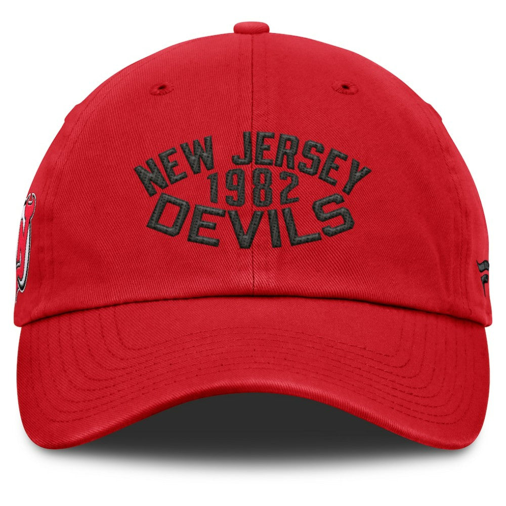 New Jersey Devils Fanatics Fundamentals Archer Adjustable Hat - Red | Fanatics on sale