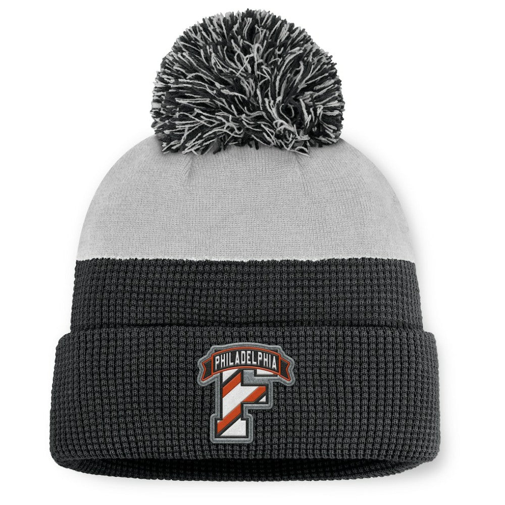 Philadelphia Flyers Fanatics Authentic Pro Home Ice Cuffed Knit Hat with Pom - Black/Gray | Fanatics near me