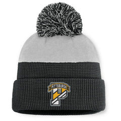 Pittsburgh Penguins Fanatics Authentic Pro Home Ice Cuffed Knit Hat with Pom - Black/Gray | Fanatics near me