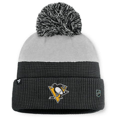 Pittsburgh Penguins Fanatics Authentic Pro Home Ice Cuffed Knit Hat with Pom - Black/Gray | Fanatics near me