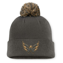 Washington Capitals Fanatics Authentic Pro Military Appreciation Cuffed Knit Hat with Pom - Charcoal | Fanatics near me