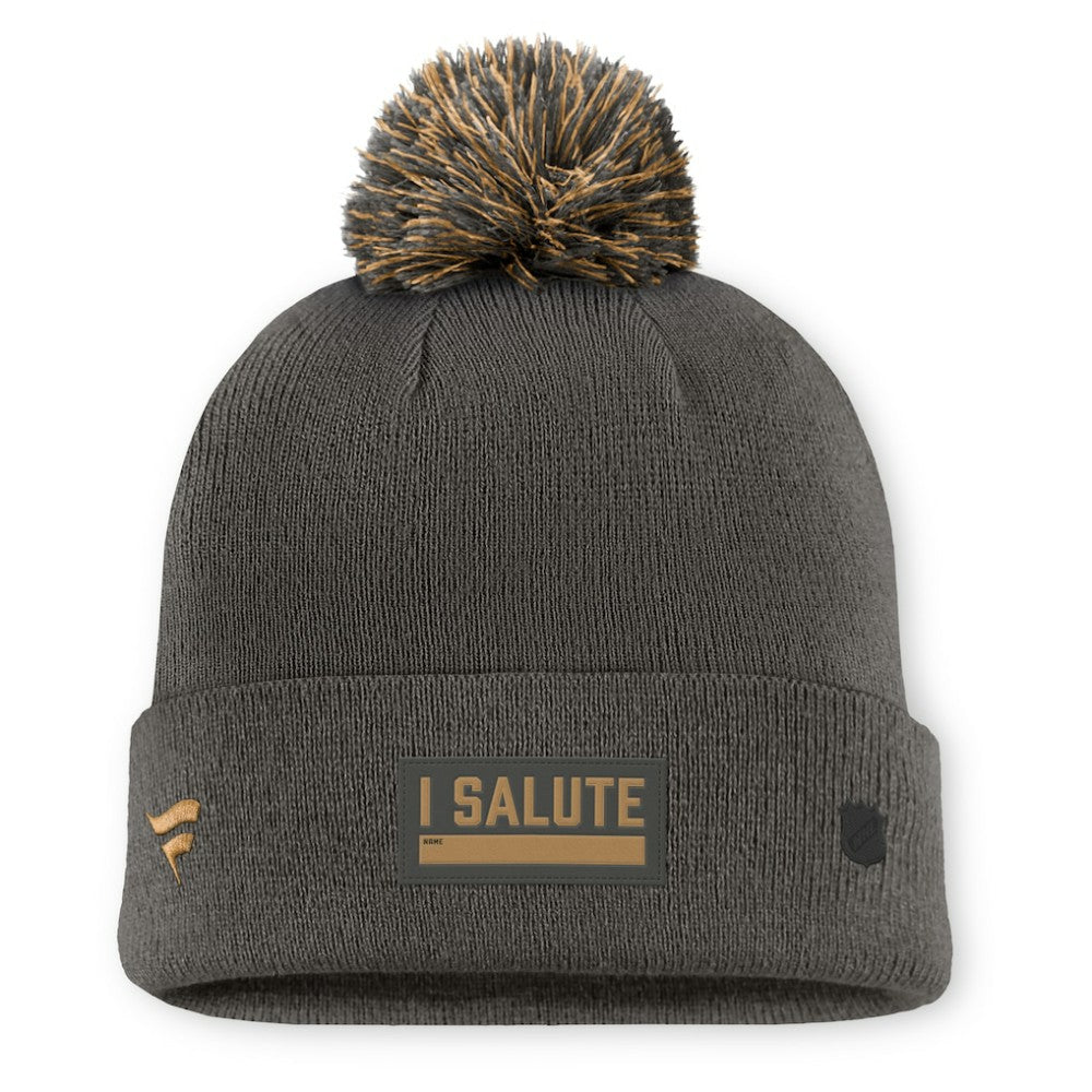 Washington Capitals Fanatics Authentic Pro Military Appreciation Cuffed Knit Hat with Pom - Charcoal | Fanatics near me