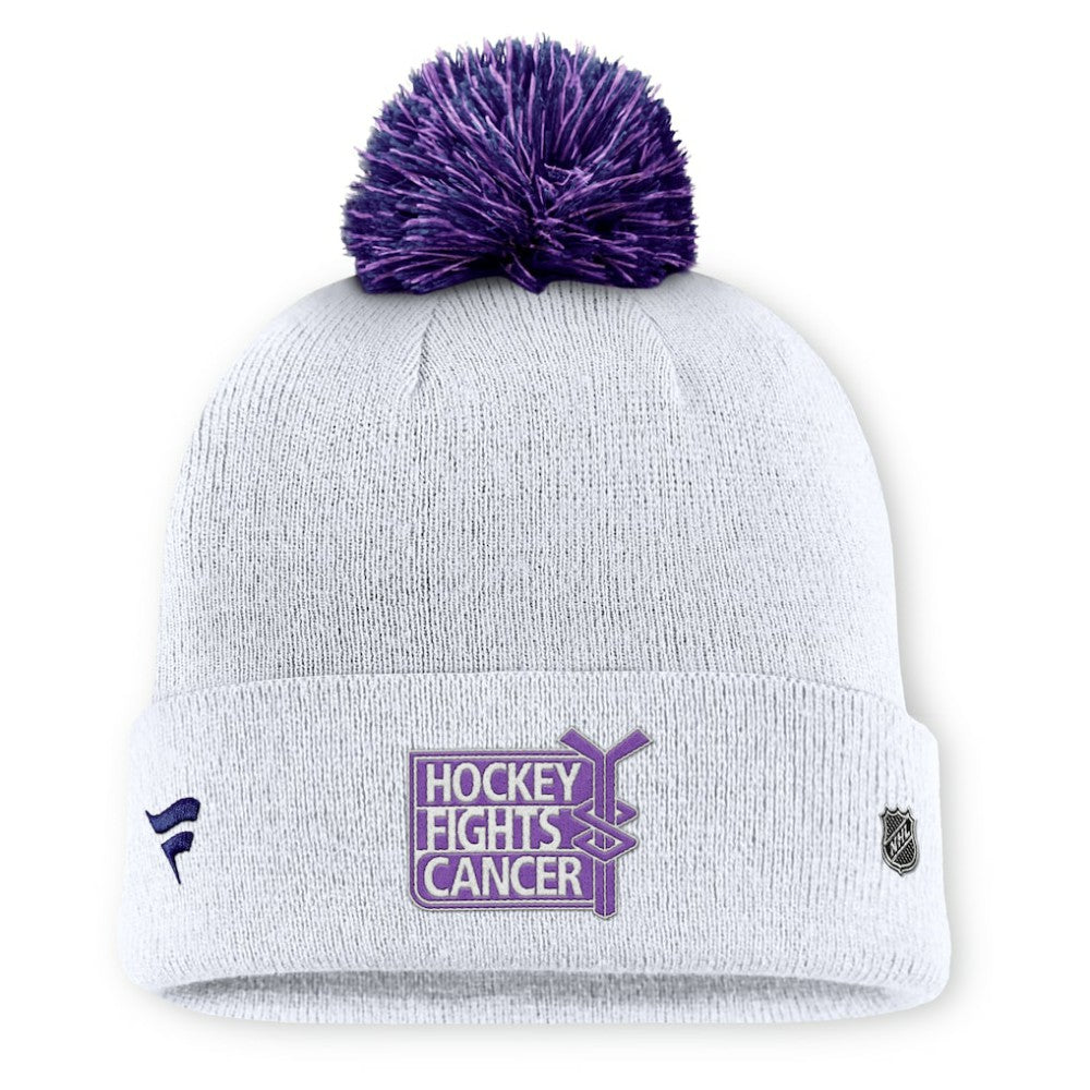 New York Rangers Fanatics Authentic Pro Hockey Fights Cancer Cuffed Knit Hat with Pom - White | Fanatics discount