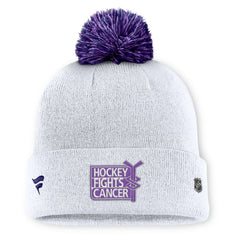 Vegas Golden Knights Fanatics Authentic Pro Hockey Fights Cancer Cuffed Knit Hat with Pom - White | Fanatics discount