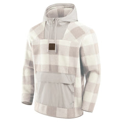 Cleveland Browns Elements Plaid Polar Fleece Quarter-Zip Hoodie - Gray - Fanatics