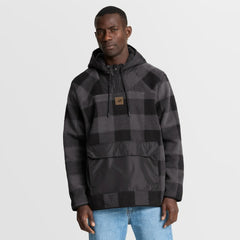 Miami Dolphins Elements Plaid Polar Fleece Quarter-Zip Hoodie - Black - Fanatics