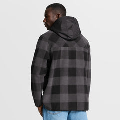 New York Jets Elements Plaid Polar Fleece Quarter-Zip Hoodie - Black - Fanatics