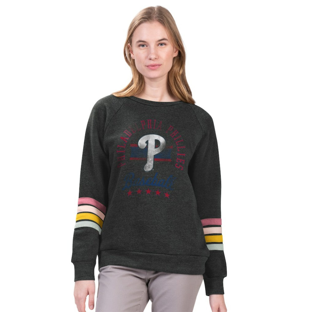 Philadelphia Phillies G-III 4Her by Carl Banks Women's Allana Stripe Pullover Sweatshirt Online