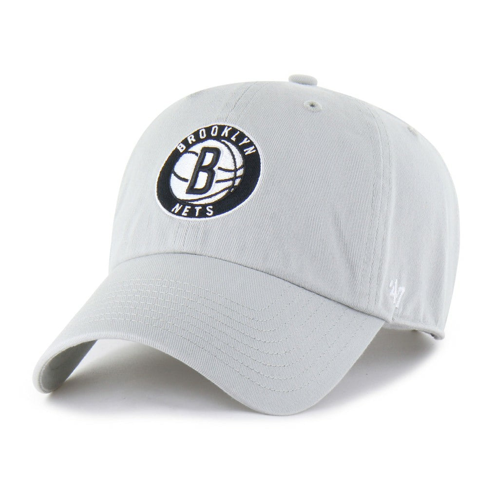 47 brand Brooklyn Nets '47 Core Logo Clean Up Adjustable Hat Gray