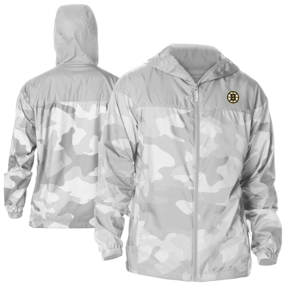 Boston Bruins Columbia Camo Flash Challenger Omni-Shade Full-Zip Hoodie Windbreaker - Gray | NHL online
