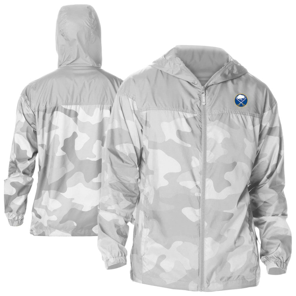 Buffalo Sabres Columbia Camo Flash Challenger Omni-Shade Full-Zip Hoodie Windbreaker - Gray | NHL Clearance