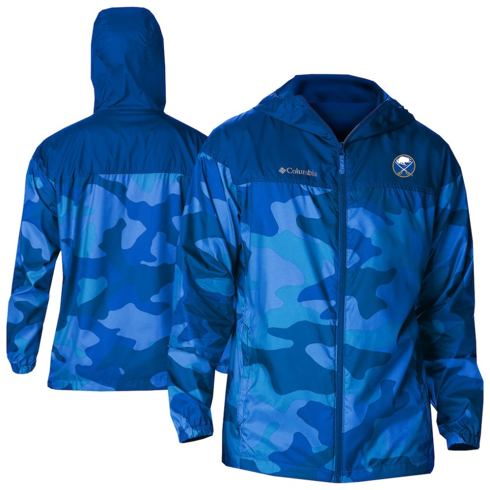 Buffalo Sabres Columbia Camo Flash Challenger Omni-Shade Full-Zip Hoodie Windbreaker - Royal | NHL Clearance