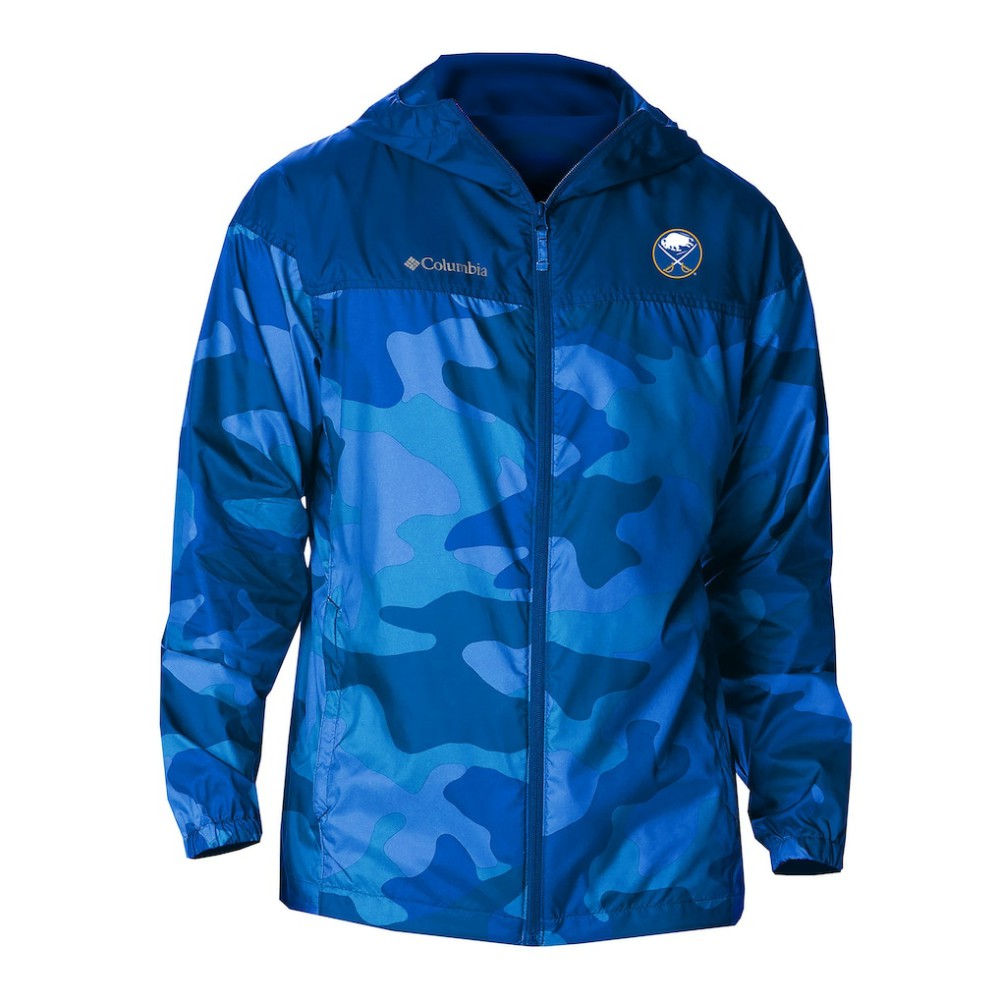 Buffalo Sabres Columbia Camo Flash Challenger Omni-Shade Full-Zip Hoodie Windbreaker - Royal | NHL Clearance