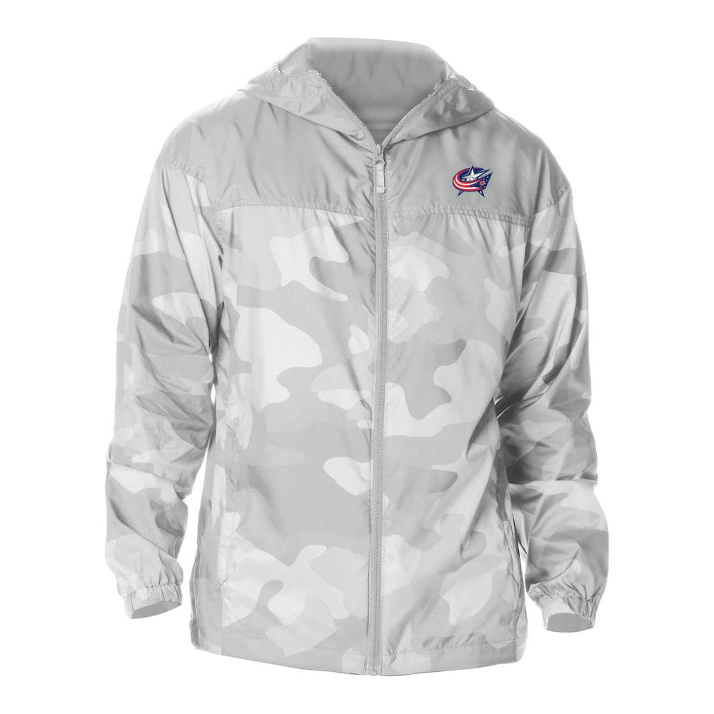 Columbus Blue Jackets Columbia Camo Flash Challenger Omni-Shade Full-Zip Hoodie Windbreaker - Gray | NHL discount