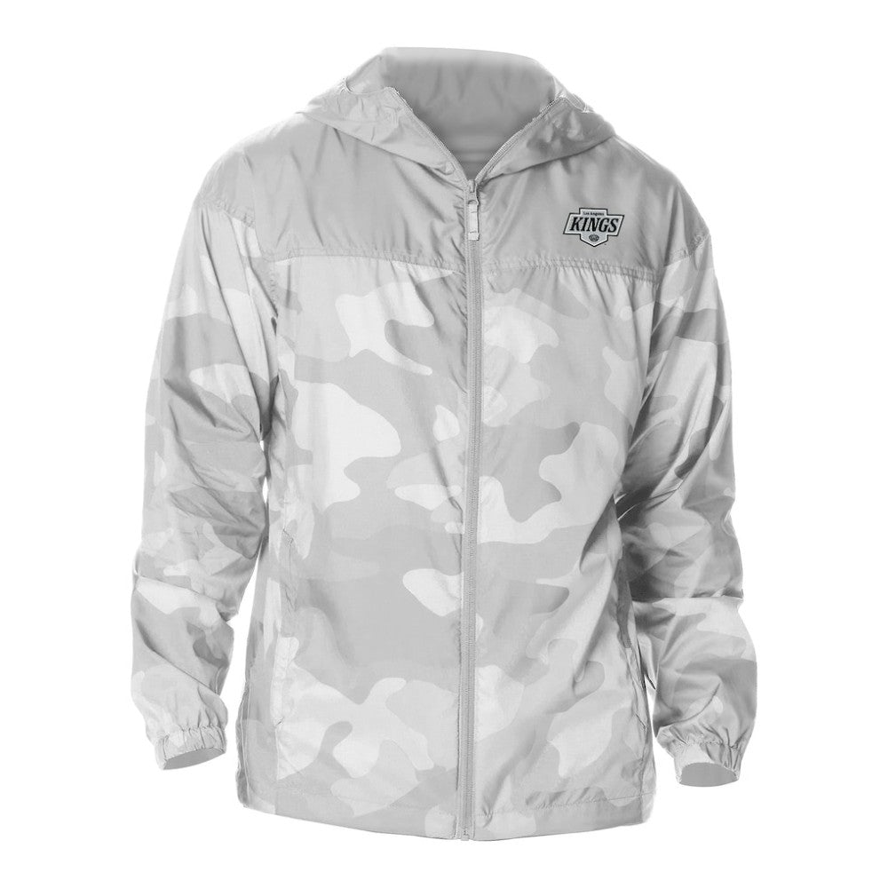 Los Angeles Kings Columbia Camo Flash Challenger Omni-Shade Full-Zip Hoodie Windbreaker - Gray | NHL Lifestyle