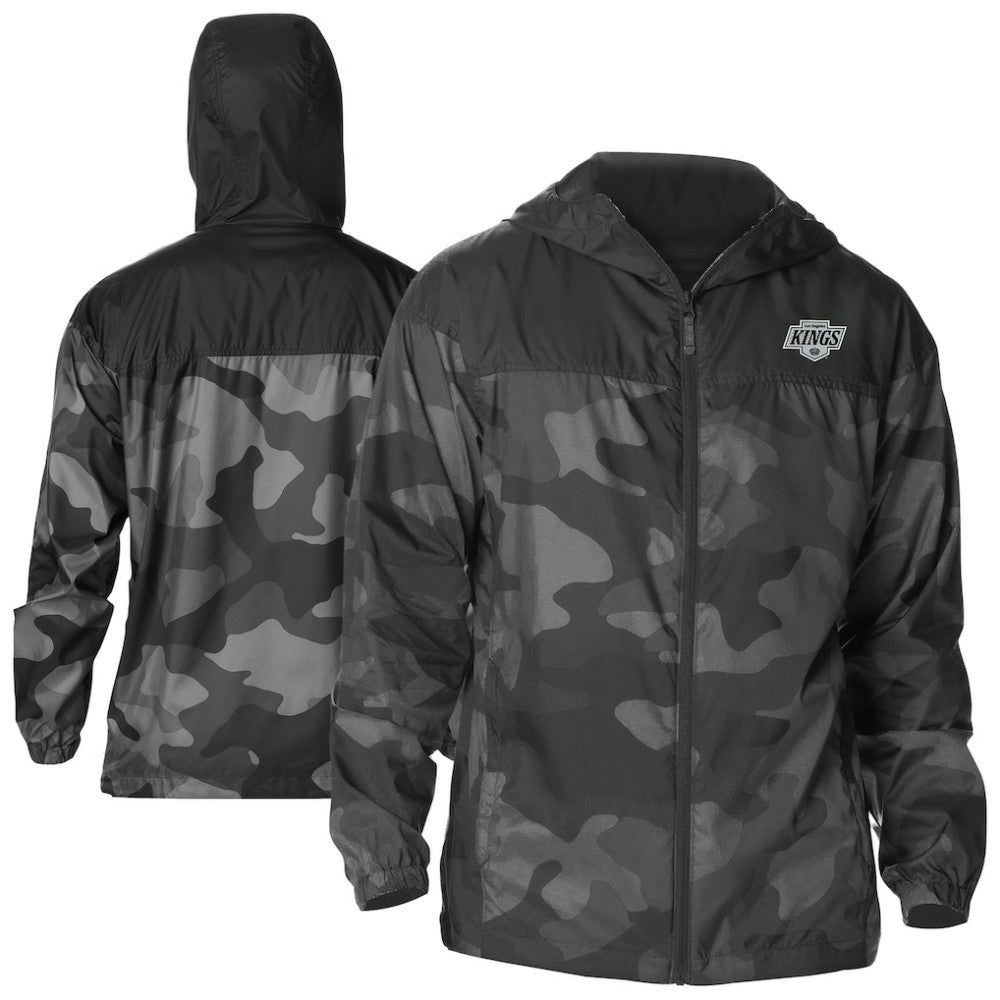 Los Angeles Kings Columbia Camo Flash Challenger Omni-Shade Full-Zip Hoodie Windbreaker - Black | NHL on sale