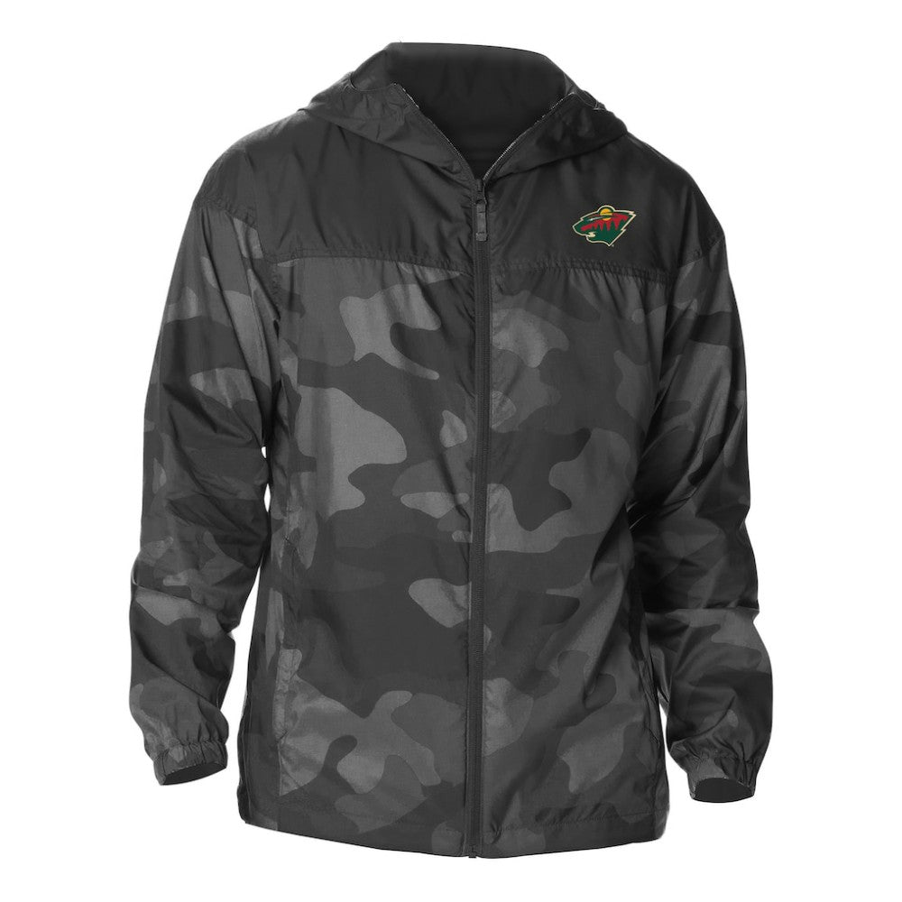 Minnesota Wild Columbia Camo Flash Challenger Omni-Shade Full-Zip Hoodie Windbreaker - Black | NHL on sale