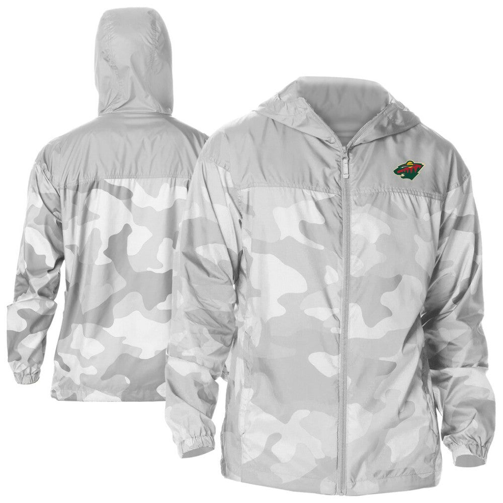 Minnesota Wild Columbia Camo Flash Challenger Omni-Shade Full-Zip Hoodie Windbreaker - Gray | NHL online
