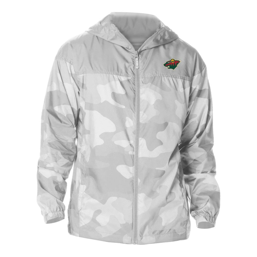 Minnesota Wild Columbia Camo Flash Challenger Omni-Shade Full-Zip Hoodie Windbreaker - Gray | NHL online
