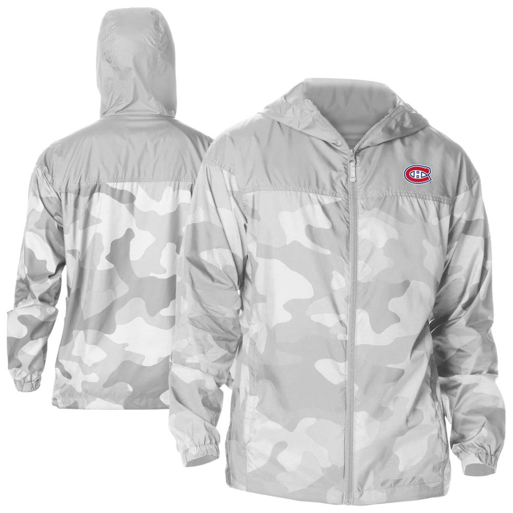 Montreal Canadiens Columbia Camo Flash Challenger Omni-Shade Full-Zip Hoodie Windbreaker - Gray | NHL on sale