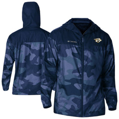 Nashville Predators Columbia Camo Flash Challenger Omni-Shade Full-Zip Hoodie Windbreaker - Navy | NHL sale