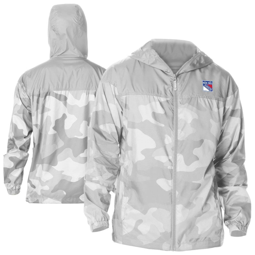 New York Rangers Columbia Camo Flash Challenger Omni-Shade Full-Zip Hoodie Windbreaker - Gray | NHL sale