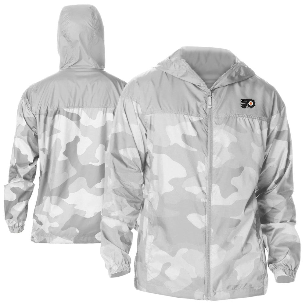 Philadelphia Flyers Columbia Camo Flash Challenger Omni-Shade Full-Zip Hoodie Windbreaker - Gray | NHL near me