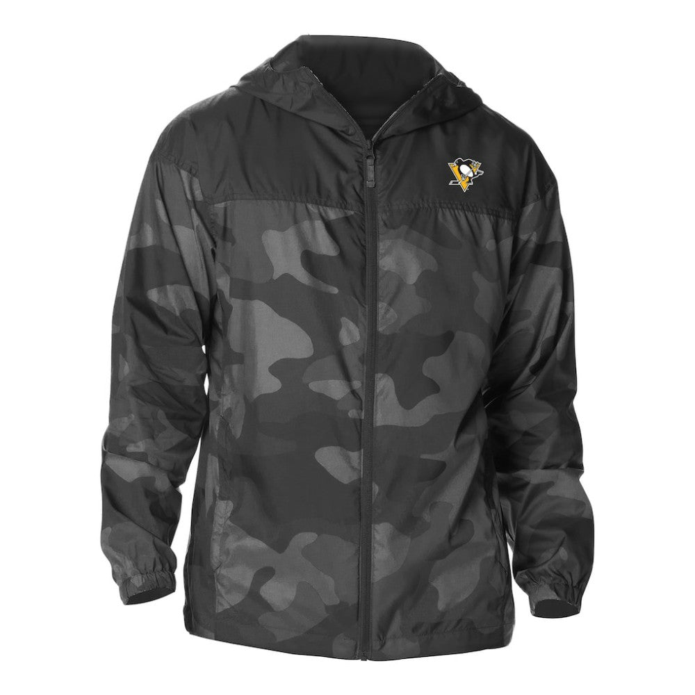 Pittsburgh Penguins Columbia Camo Flash Challenger Omni-Shade Full-Zip Hoodie Windbreaker - Black | NHL on sale