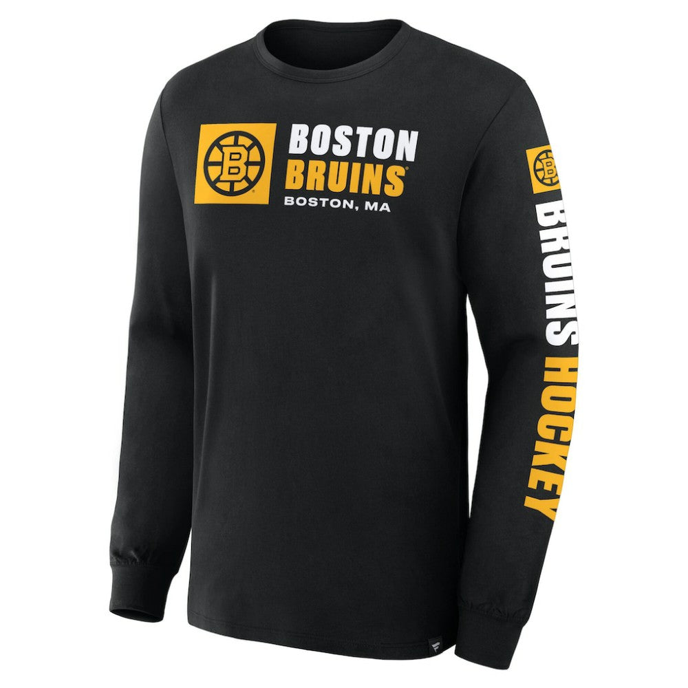 Boston Bruins Fanatics Goal Crease Legacy Long Sleeve T-Shirt - Black | Fanatics Lifestyle