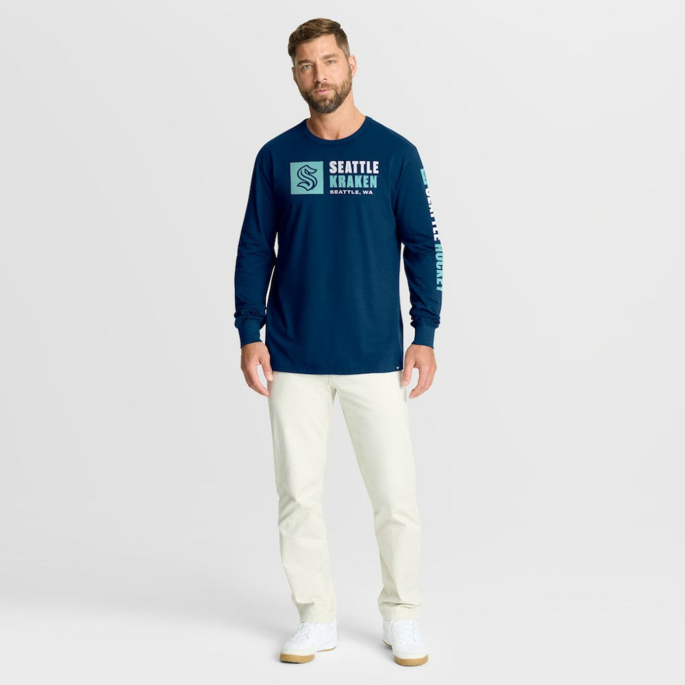 Seattle Kraken Fanatics Goal Crease Legacy Long Sleeve T-Shirt - Navy | Fanatics online