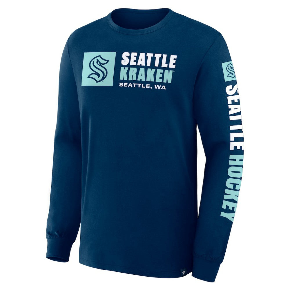 Seattle Kraken Fanatics Goal Crease Legacy Long Sleeve T-Shirt - Navy | Fanatics online