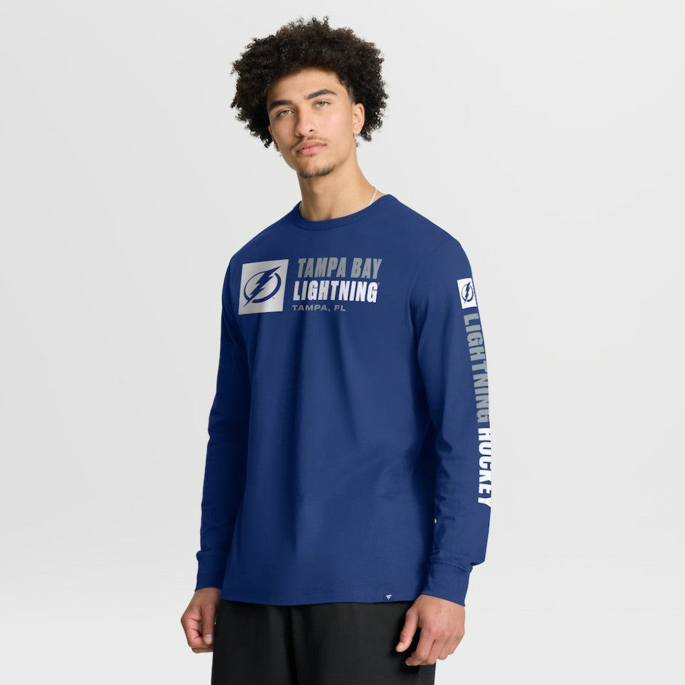 Tampa Bay Lightning Fanatics Goal Crease Legacy Long Sleeve T-Shirt - Blue | Fanatics Lifestyle