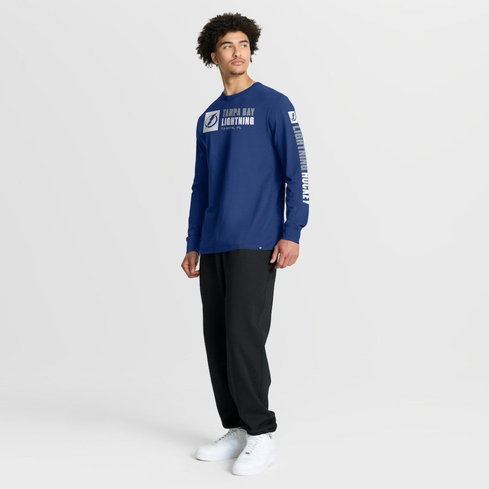 Tampa Bay Lightning Fanatics Goal Crease Legacy Long Sleeve T-Shirt - Blue | Fanatics Lifestyle