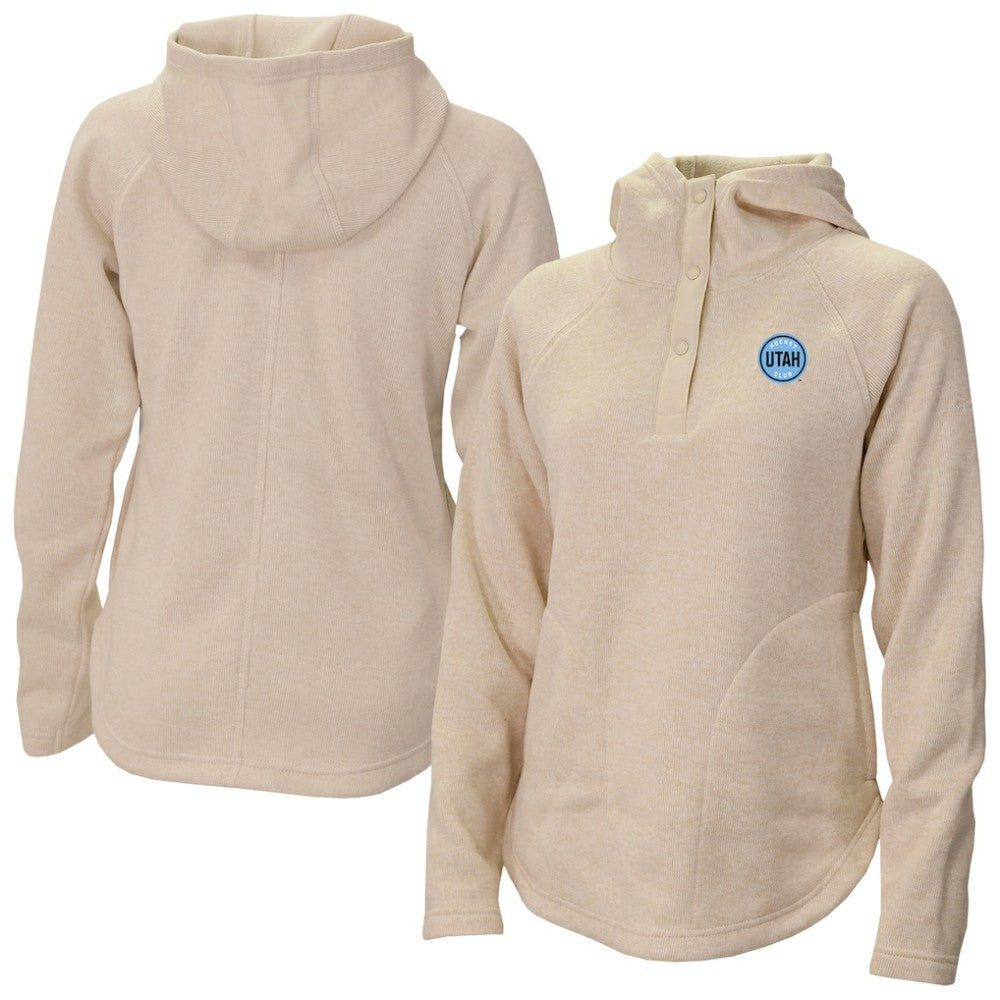 Utah Mammoth Columbia Women's Sweater Weather Quarter-Snap Hoodie - Cream | NHL near me