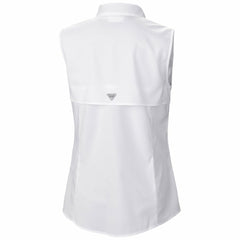 Utah Mammoth Columbia Women's Tamiami Omni-Shade Sleeveless Button-Up Shirt - White | NHL Clearance
