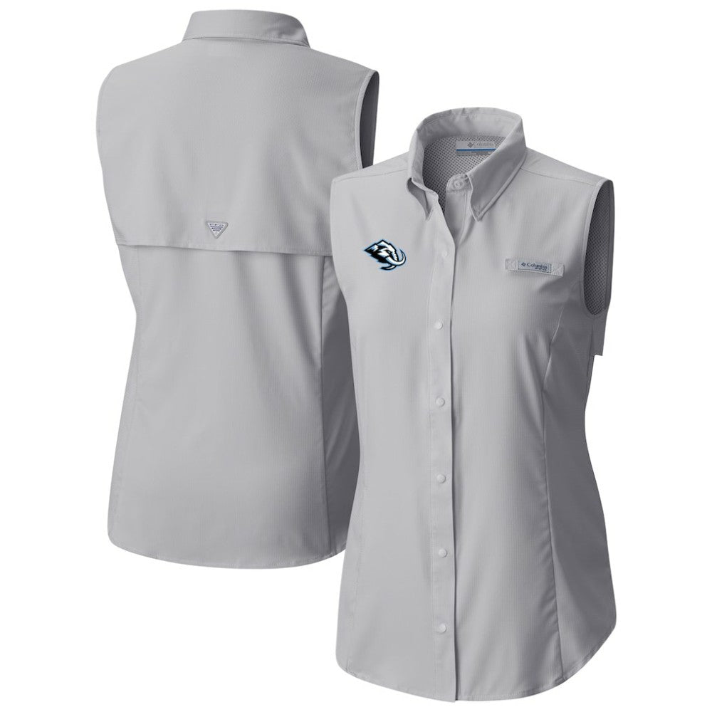 Utah Mammoth Columbia Women's Tamiami Omni-Shade Sleeveless Button-Up Shirt - Gray | NHL online