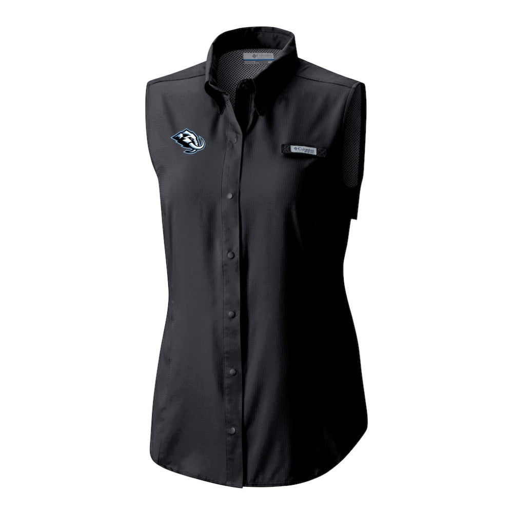 Utah Mammoth Columbia Women's Tamiami Omni-Shade Sleeveless Button-Up Shirt - Black | NHL sale