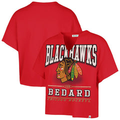 Connor Bedard Chicago Blackhawks '47 Women's Elation Name & Number Oversized Notch Neck T-Shirt - Red | 47 brand near me