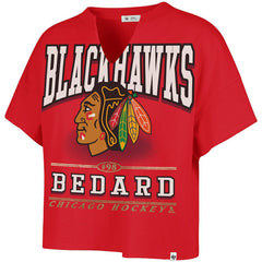 Connor Bedard Chicago Blackhawks '47 Women's Elation Name & Number Oversized Notch Neck T-Shirt - Red | 47 brand near me