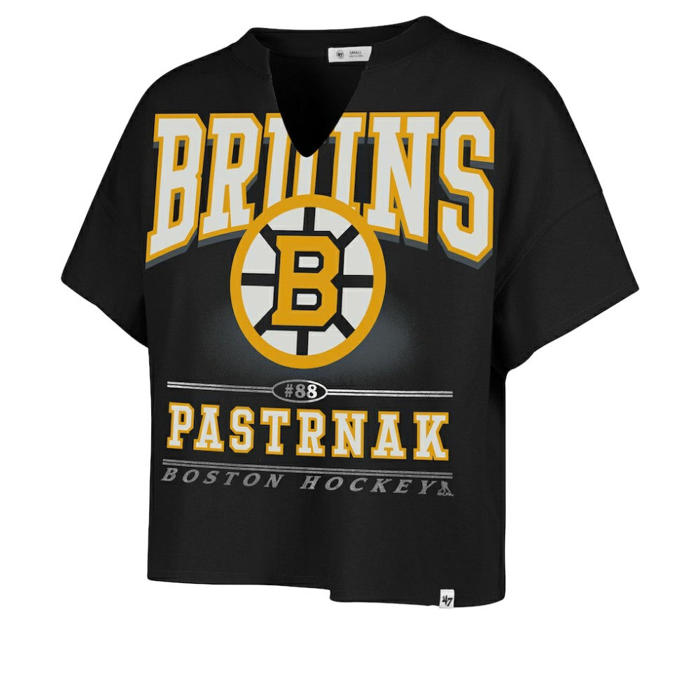 David Pastrnak Boston Bruins '47 Women's Elation Name & Number Oversized Notch Neck T-Shirt - Black | 47 brand near me