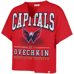 Alexander Ovechkin Washington Capitals '47 Women's Elation Name & Number Oversized Notch Neck T-Shirt - Red | 47 brand on sale