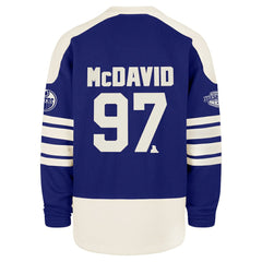 Connor McDavid Edmonton Oilers '47 Player Name & Number Sweep Check Eternal Lacer Sweatshirt - Royal | 47 brand sale